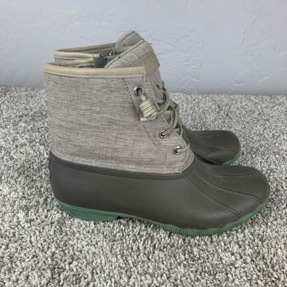 Sperry Saltwater Duck Boots Womens Size 8 Gray Waterproof Rubber Zip STS98155 - Picture 4 of 10